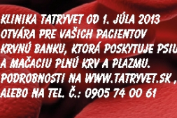 Krvná banka kliniky TatryVet