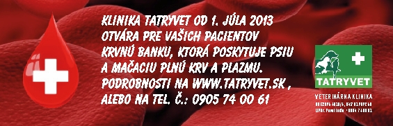Krvná banka kliniky TatryVet